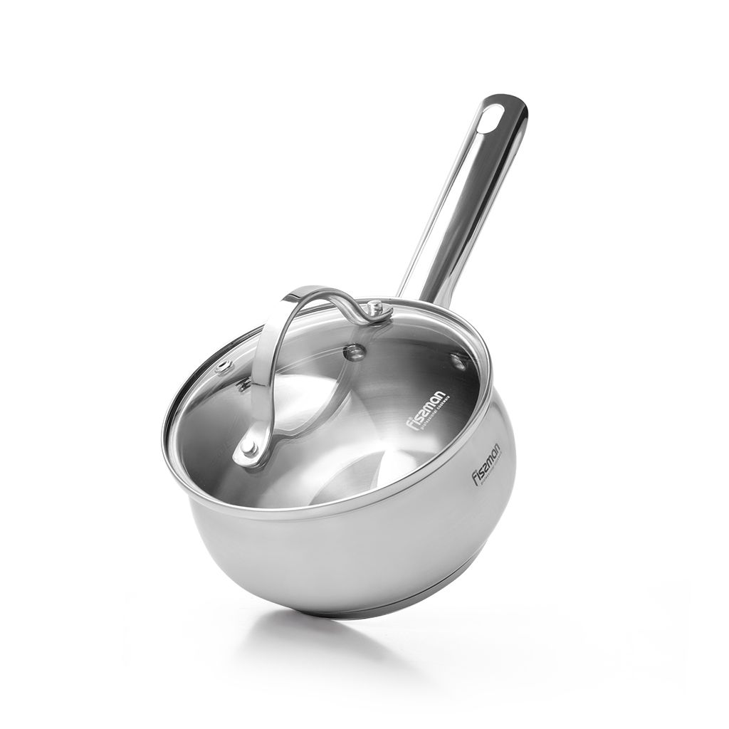 Saucepan with Glass Lid 14 x 7 cm 1.1 LTR stainless steel