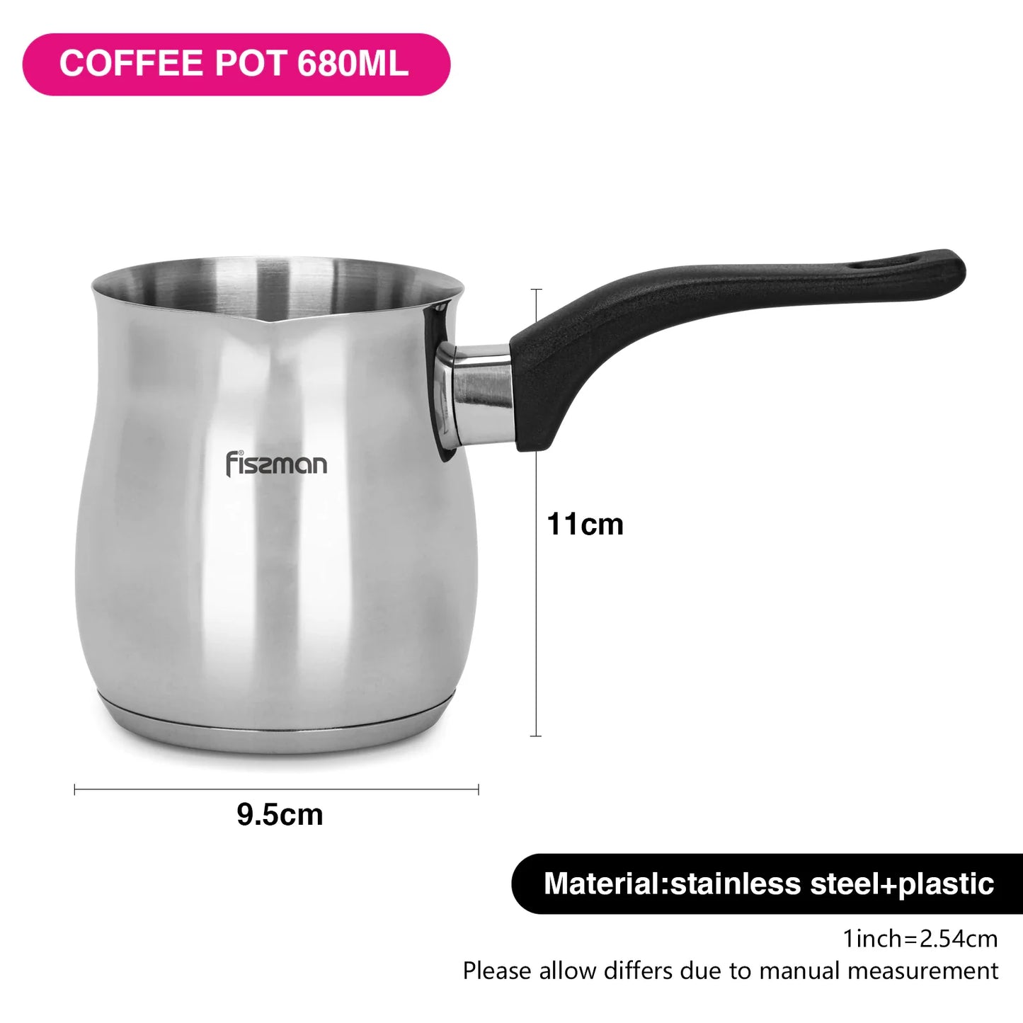 Coffee pot 680 ml with induction bottom stainless steel