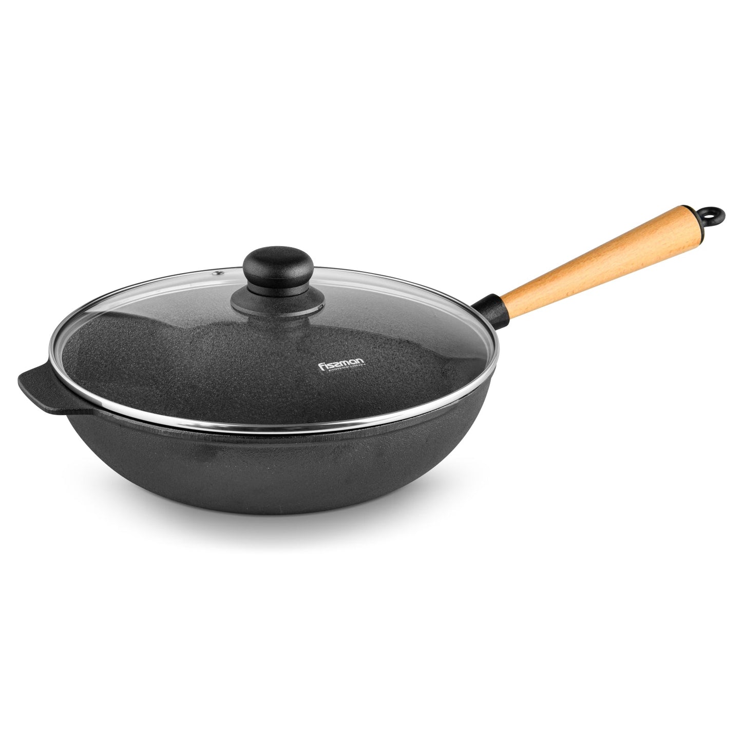 FISSMAN 4140 Wok 29 x 8.5 cm / 4 LTR with wooden handle - Cast iron