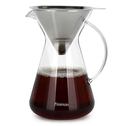 Coffee pot POUR OVER 900 ml with stainless steel filter (borosilicate glass)