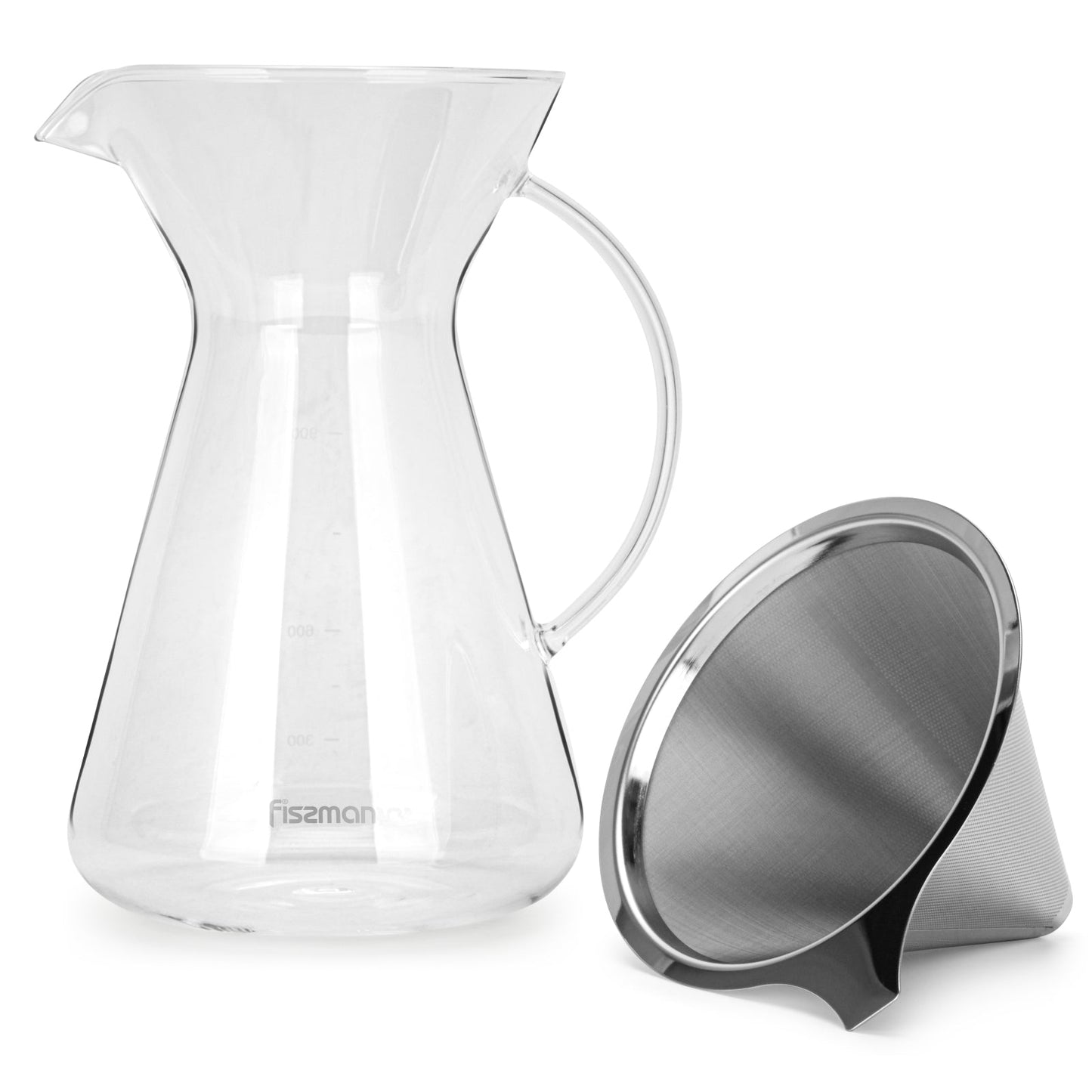 Coffee pot POUR OVER 900 ml with stainless steel filter (borosilicate glass)